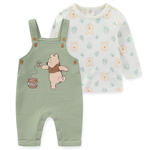 Disney Winnie the Pooh Baby Boys Long Sleeve Shirt and Overalls 2-Piece Set for Infant