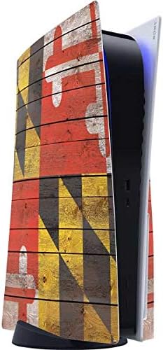 Skinit Decal Gaming Skin Compatible with PS5 Console - Chicago Flag Dark Wood Design