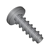 Small Parts 0204LPPBZ Steel Thread Rolling Screw for Plastic, Black Zinc Plated, Pan Head, Phillips Drive, #2-28 Thread Size, 1/4' Length (Pack of 100)