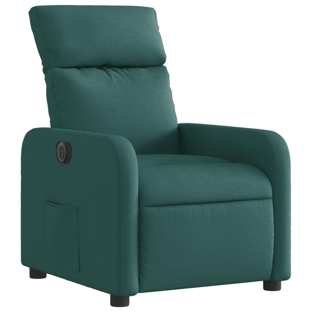 Sedia Massaggiante, Sedile Massaggiante, Poltrone Massaggianti, Poltrone per Anziani, Poltrona Elettrica Reclinabile Verde Scuro in Tessuto