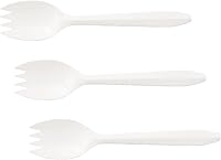 Vista 4 de Boardwalk SPORK - Cubertería de polipropileno de peso medio, tenedor, color blanco (caja de 1000)
