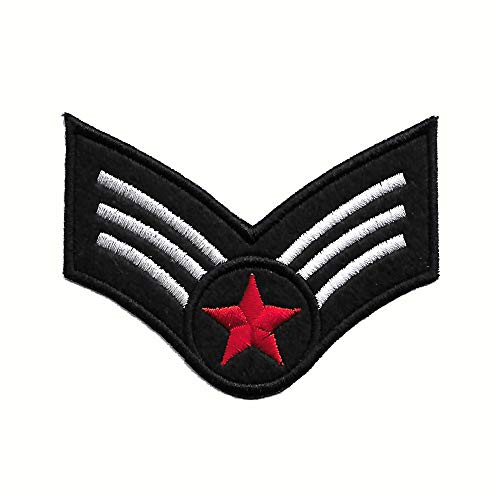 Image of Motohog Unique Embroidered Iron on Patch (Commando Stripes), 3.5x3 inches