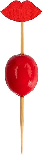 Miniatura 9 de Brochetas de Navidad de 3.5 pulgadas, 100 púas desechables de Navidad  Diseño de muñeco de nieve, palillos de dientes de bambú blanco, resistentes,