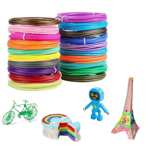 Filamento PLA para Lapiz 3D - Filamento PLA Boligrafo 3D 1,75mm con 10 Colores Variados, 50 M (5M*10 Colores), Filament PLA 3d Pen para todos los bolígrafos de impresión 3D que se ajustan a 1,75 mm
