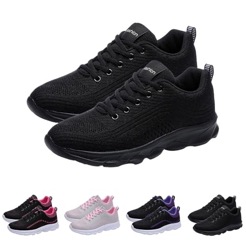 Chaussures de sport femme en maille rose et blanche respirante pour le loisir