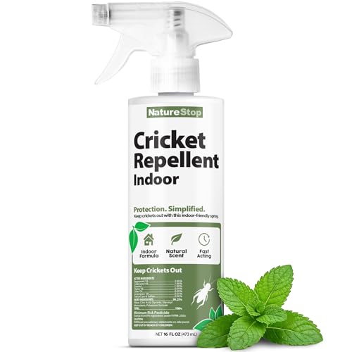 NatureStop Cricket Repellent Spray for Indoor Use – Helps Deter Crickets in Basements & Garages, 16 oz (475mL)