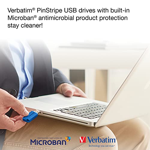 Verbatim 70055 32Gb Pinstripe Usb 2.0 Flash Drive Retractable Thumb Drive thumb #3
