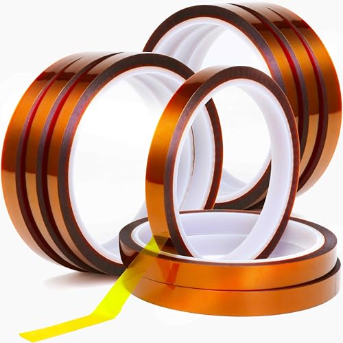 Image of Valley'sYuMiao 9Rolls,10mmx108ft, Heat Tape for Sublimation, Heat Resistant Tape, Heat Transfer Tape, Polyimide Tape, No Residue, Max Temp 500℉ /260℃ /533K, Total 972fts