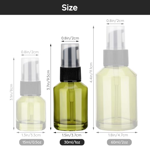 Image of Segbeauty 5pcs 1oz Empty Refillable Glass Creams Lotions Bottles, 30ml Travel Glass Pump Bottle lotion Container Foundation Bottle for Travel, Leak Proof Containers for Oils