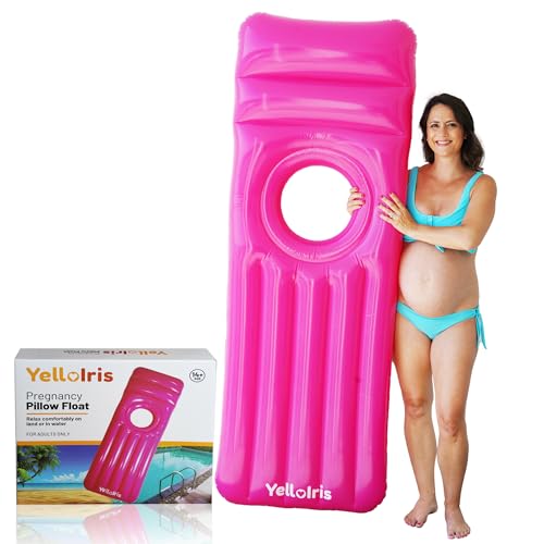 Inflatable Pregnancy Pool Float with Belly Hole Full-Body Maternity Airbed for Ultimate Comfort Pink Pregnancy Float for Relaxing Summer Perfect Support for Baby Bump While Lounging or Swimming