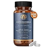 Ashwagandha KSM-66 con Sensoril (15-20% Withanolidos) - Alta Potencia Adaptógeno y Nootropico, Sueño Profundo, Bienestar, Energía, Concentración y Reducción de Cortisol, 2 Meses. Cortisol Balance