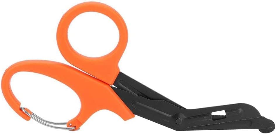 Titanium Bandage Shears Scissors EMT and Trauma Shears, Bent Stealth Black Coated for Nurses Students, Emergency Room (Orange, 19cm) - Image 4