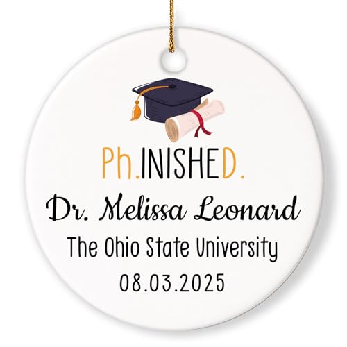 Personalized Phd Graduation Gifts for Women Men Ornament - Customized Phd Grad Gift - Doctoral Grad Ornament - Doctorate Graduation Gift