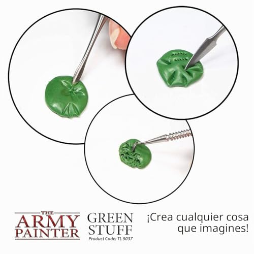 Miniatura 6 de The Army Painter Green Stuff, El Original Kneadatite, Arcilla De Modelado De 2 Partes, Masilla Moldeable Para Modelado De Miniaturas, Fácil De Amasar, Masilla Verde De Epoxy Para Escultura