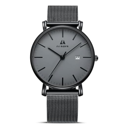 LN LENQIN Montre Homme Montres en Acier Inoxydable pour Hommes Montres-Bracelets étanches Montre à Quartz analogique Mode