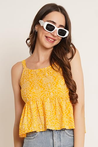 Image of COTLAND Fashions Designer Pre-Shrunk Cotton Peplum Top for Women