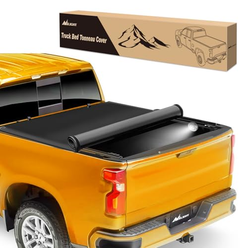 Nilight Soft Roll Up Truck Bed Tonneau Cover Compatible with Ram 1500 2009 2010 2011 2012 2013 2014 2015 2016 2017 2018,5.7ft