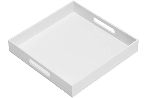Glossy White Sturdy Square Acrylic Serving Tray