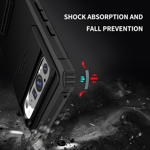 Image of Back Cover Case for Google Pixel 9 Pro XL | Sliding Camera Shield | Black Stereoscopic Stand | 360 Degree Protection Mobile Phone Case Cover for Google Pixel 9 Pro XL | PC, Black