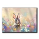 Easter rabbit bunny in flower field, hare cottagecore print, animal wall art painting decor, boho vintage Art, nursery decor, Bunny Wall Art, Rabbit Wall Art, Wall Art Prints, Arts -  StoreUSA99