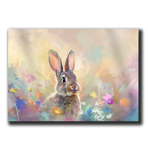 Easter rabbit bunny in flower field, hare cottagecore print, animal wall art painting decor, boho vintage Art, nursery decor, Bunny Wall Art, Rabbit Wall Art, Wall Art Prints, Arts -  StoreUSA99