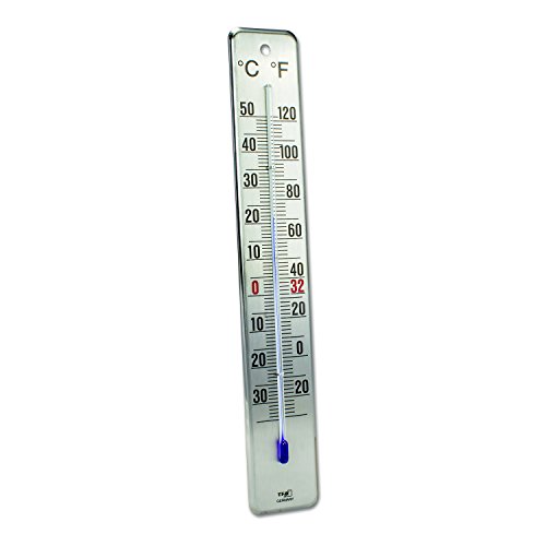 La Crosse Technology 12.2046.61 Brushed Stainless Steel Indoor/Outdoor Thermometer #TOP26