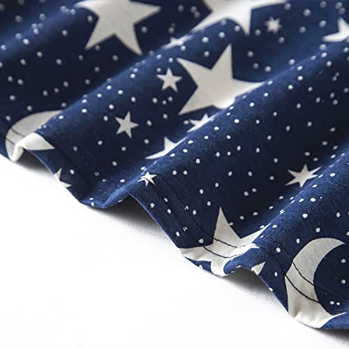 Siskin Nightgowns For Women Cotton Sleep Shirts Womens Nightgown Short Sleeves Print Night Shirts Soft Sleepwear Dark Blue Star Moon X-Large #TOP4