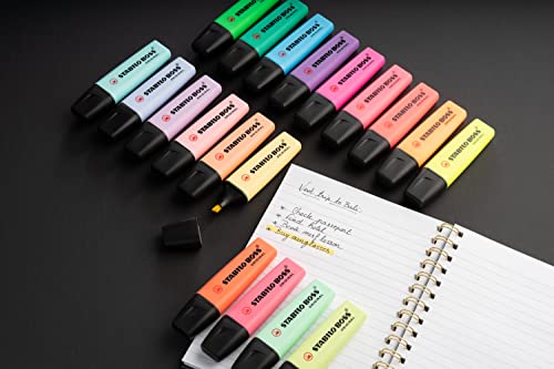 Marca Texto – STABILO BOSS ORIGINAL – Estojo com 23 unidades + Suporte de mesa – Em 23 cores