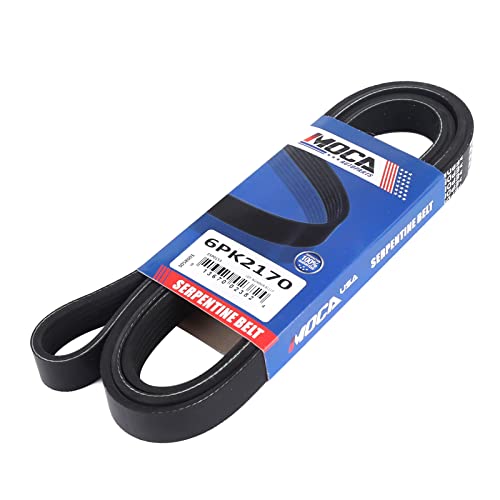 Image of MOCA 6PK2170 Serpentine Belt Compatible with 10-11 for Chevrolet Camaro 6.2L & 02-05 for Ford Explorer 4.0L & 16-17 for GMC Canyon 2.8L & 06-11 for Mazda MX-5 Miata 2.0L
