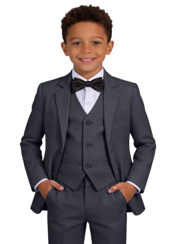 Image of Boys Suit for Kids Formal Slim Fit Tuxedo Suits Ring Bearer Outfit