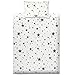 KEAYOO Parure de lit 100% Cotton Linge de lit pour bébé (40 x 60 Taie d'oreiller et Housse de Couette 100x135) (Étoile)