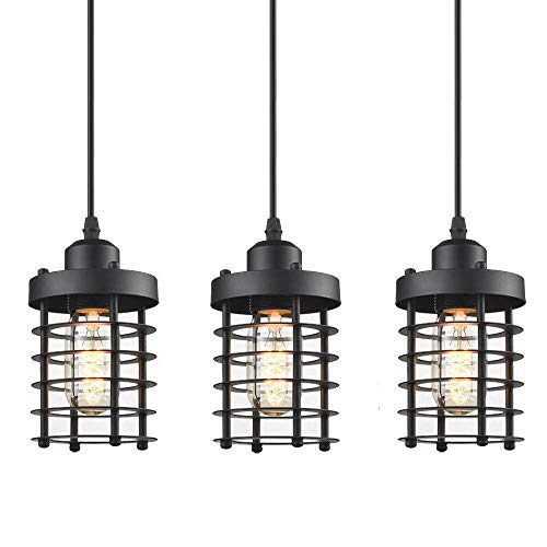 Up To 60% OFF CMNNQ Mini Pendant Light, Metal Cage Shade Hanging Light Fixture, Adjustable Vintage Edison Farmhouse Lamp for Kitchen Island Dining Room Entryway Foyer Table Hallway, 3-Pack (Black) Up To 60% OFF CMNNQ Mini Pendant Light, Metal Cage Shade Hanging Light Fixture, Adjustable Vintage Edison Farmhouse Lamp for Kitchen Island Dining Room Entryway Foyer Table Hallway, 3-Pack (Black)