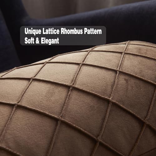 GONOVE Cushion Covers 55X55cm Soft Velvet Decorative Throw Pillow Cases Pack of 2 Square Pillow Covers Pillowcases with Invisible Zipper for Home Couch Sofa Bed Brown - Image 3