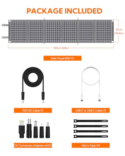 Lumopal LUM SOLAR 60 Portable Solar Panel, Lumopal 60W Foldable Solar Panel Folding Solar Charger thumb #6