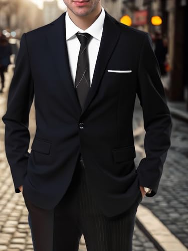 Men's Slim Fit Suit Jacket One Button ，Casual Lightweight Suit Daily Jacket Sport Coat3