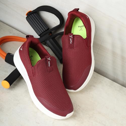 Image of YOHO Men's Walking Shoes with Memory Foam, Lightweight & Cushioned Slip on Sneakers Without Lace for Man|Comfortable & Stylish for Casual Wear Daily Use Walking & Gym SOS104