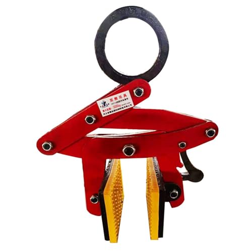 Red lifting clamps grabber 2-12 CM, Vertical Adjustable Jaw Opening slab lifter for Hanging Stone Transportation, Steel Single Scissor Puller Hoisting(Opening 6-12 cm/2.4-4.7 in)