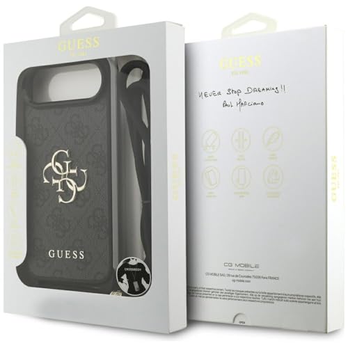 Coque iPhone Air Guess 4G Grand logo noir avec bandoulière CG Mobile