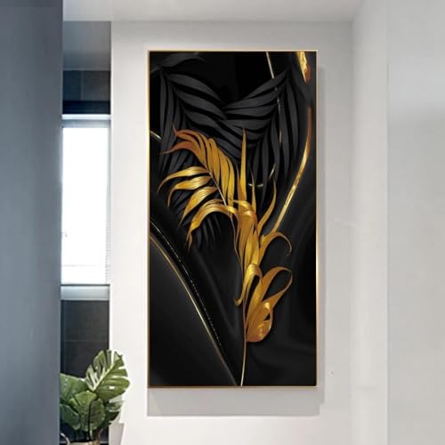 Images d'art mural de feuille d'or pour décor de salon chaleureux et lumineux