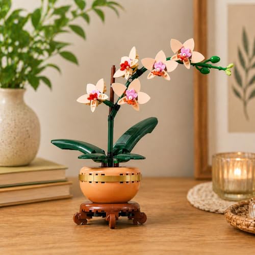Image of Mini Orchid Building Blocks Set (274 PCS) | DIY Artificial Flower Plant Model | Botanical Home Decor Toy for Kids & Adults | Creative Gift Set