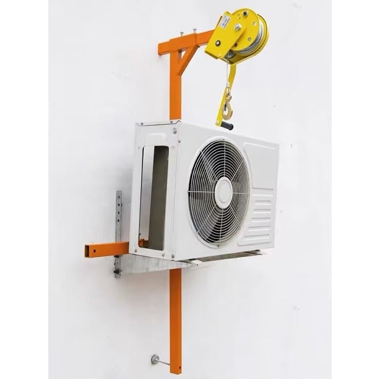 Generic Air Conditioner Outside Installation Lifting Tool, Folding Hanger + Self-Locking Hand Winch, with 33FT Rope MINGPING, ERGRBEAQA-33FTROPE