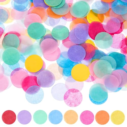 8000 Stück Konfetti Geburtstag, Confetti Dekoration, Konfetti Groß, 2.5cm Mehrfarbig Runde Streudeko Tischdeko Hochzeitskonfetti für Geburtstag Hochzeit Party Bierfest Dekoration(80g)