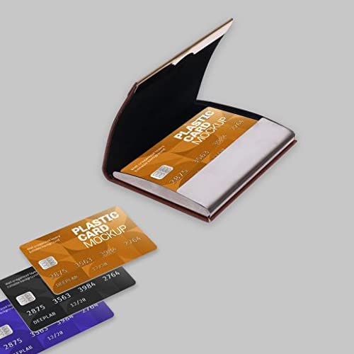 Image of Gift Set with Metal Pen, Magnetic Business /Credit Card Holder and Metal Leather Keychain | Men Gift Items | Birthday Gift Hamper for Boyfriend /Husband /Brother (Brown)