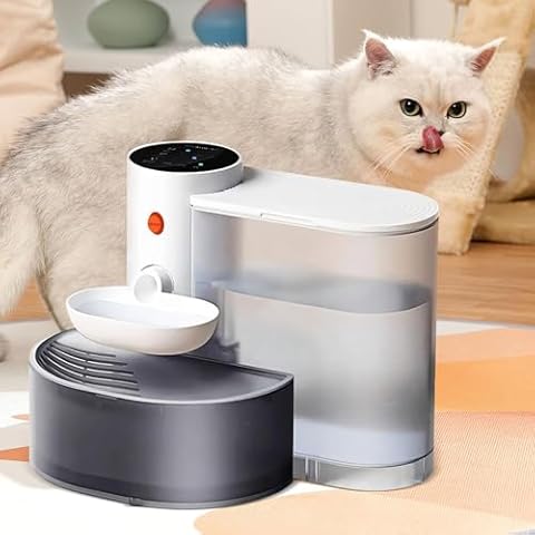 Smart Pet Water Fountain, Automatic Pet Water Dispenser,2025 Ultra Silent Design Lasts Up to 180 Days Automatic Pet Water Dispenser Rechargeable Pet Water Bowl for Dogs and Cats with Flowing Water Cover