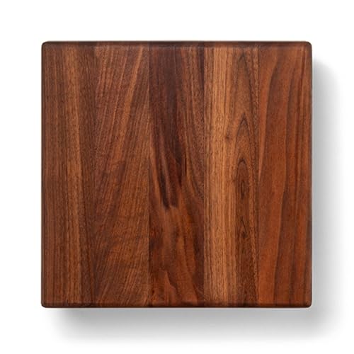 John Boos Block WAL-B9S Square Walnut Wood Edge Grain Cutting Board with Feet, 9 Inches Square, 1.5 Inches Thick 9" x 9" x 1.5"