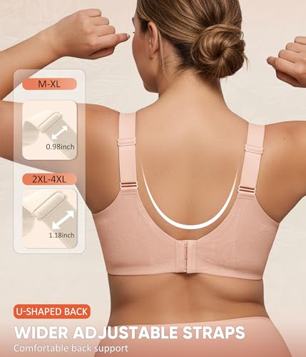 Image of Jelly Bras for Women Plus Size Minimizer No Underwire Supportive Full Coverage Wider Straps Seamless Tshirt Bra