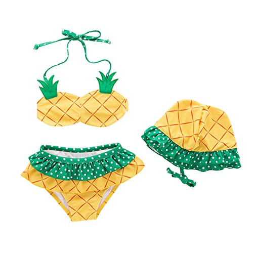 Maillot de bain deux pièces bébé fille motif dinosaure jaune pour la plage et la natation