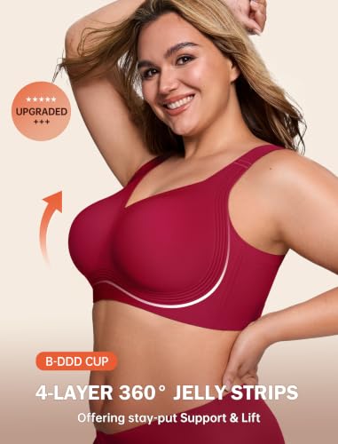 Image of LetsJoli Bras for Women Supportive Wireless Push Up Bra Full Coverage No Underwire Seamless Plus Size for Older Women
