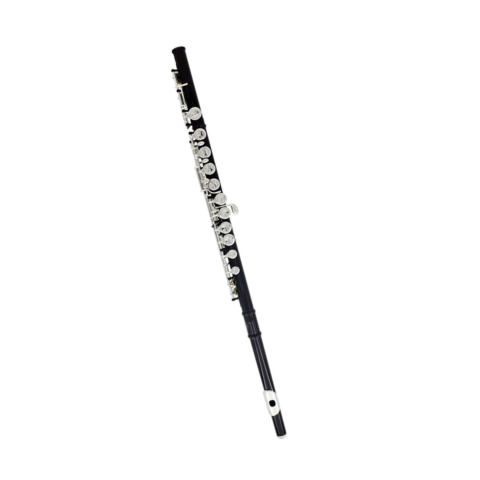 Flauta Flauta negra L flauta con llave C de 16 agujeros con caja de cuero bolsa para flauta accesorios para instrumentos musicales juego de limpieza
