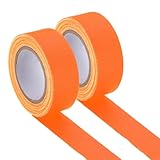 PATIKIL Glow in the Dark Gaffers Tape, 0.8 Inch x 32.8 Feet Colored Cotton Glow Tape Markers Fluorescent Glow in the Dark Tape Stickers for Party Decorations, Orange